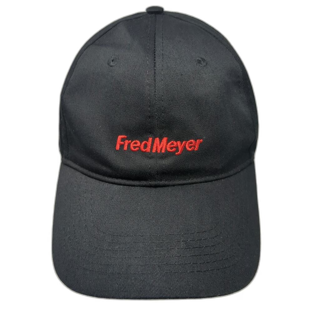 Fred Meyer Baseball Cap Black One Size Embroidered Logo Strapback Hat Adjustable